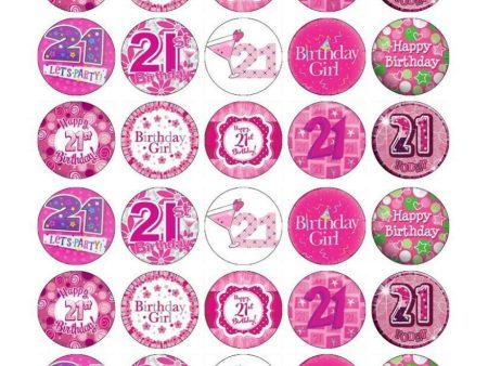 21st Birthday Girl Happy Birthday Edible Cupcake Topper Images ABPID04461 Fashion